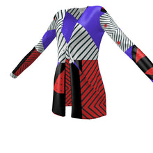 将图片加载到图库查看器,Neo Memphis Patches Stickers Ladies Cardigan With Pockets by The Photo Access