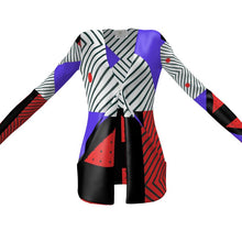 将图片加载到图库查看器,Neo Memphis Patches Stickers Ladies Cardigan With Pockets by The Photo Access