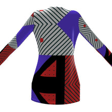 将图片加载到图库查看器,Neo Memphis Patches Stickers Ladies Cardigan With Pockets by The Photo Access