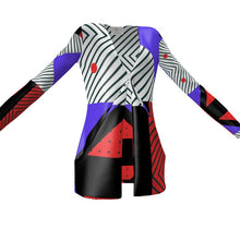 将图片加载到图库查看器,Neo Memphis Patches Stickers Ladies Cardigan With Pockets by The Photo Access