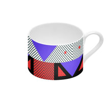 Load image into Gallery viewer, Neo Memphis Patches Stickers Cup and Saucer by The Photo Access