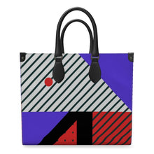 Load image into Gallery viewer, Neo Memphis Patches Stickers Leather Shopper Bag by The Photo Access