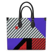 Load image into Gallery viewer, Neo Memphis Patches Stickers Leather Shopper Bag by The Photo Access