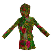गैलरी व्यूवर में इमेज लोड करें, Hand Drawn Floral Seamless Pattern Womens Hooded Rain Mac by The Photo Access