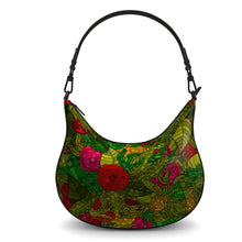 Load image into Gallery viewer, Hand Drawn Floral Seamless Pattern Curve Hobo Bag by The Photo Access