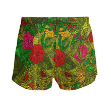 Load image into Gallery viewer, Hand Drawn Floral Seamless Pattern Ladies Silk Pajama Shorts by The Photo Access