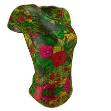 Load image into Gallery viewer, Hand Drawn Floral Seamless Pattern Ladies Cut and Sew T-Shirt by The Photo Access
