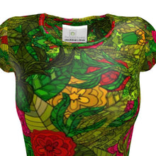 Load image into Gallery viewer, Hand Drawn Floral Seamless Pattern Ladies Cut and Sew T-Shirt by The Photo Access