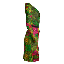 Load image into Gallery viewer, Hand Drawn Floral Seamless Pattern Wrap Dress by The Photo Access