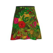 Load image into Gallery viewer, Hand Drawn Floral Seamless Pattern Flared Skirt by The Photo Access