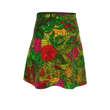 Load image into Gallery viewer, Hand Drawn Floral Seamless Pattern Flared Skirt by The Photo Access