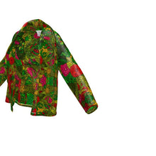गैलरी व्यूवर में इमेज लोड करें, Hand Drawn Floral Seamless Pattern Wrap Blazer by The Photo Access