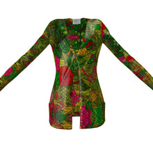 गैलरी व्यूवर में इमेज लोड करें, Hand Drawn Floral Seamless Pattern Ladies Cardigan With Pockets by The Photo Access