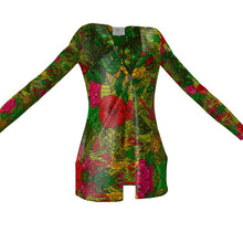 गैलरी व्यूवर में इमेज लोड करें, Hand Drawn Floral Seamless Pattern Ladies Cardigan With Pockets by The Photo Access