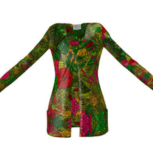 गैलरी व्यूवर में इमेज लोड करें, Hand Drawn Floral Seamless Pattern Ladies Cardigan With Pockets by The Photo Access