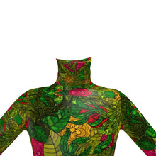 Cargar imagen en el visor de la galería, Hand Drawn Floral Seamless Pattern Mens Slim Fit Roll Neck by The Photo Access