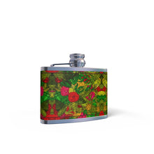 将图片加载到图库查看器,Hand Drawn Floral Seamless Pattern Leather Wrapped Hip Flask by The Photo Access