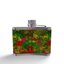 将图片加载到图库查看器,Hand Drawn Floral Seamless Pattern Leather Wrapped Hip Flask by The Photo Access