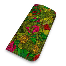 Load image into Gallery viewer, Hand Drawn Floral Seamless Pattern Leather Glasses Case by The Photo Access