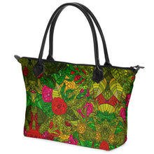 Load image into Gallery viewer, Hand Drawn Floral Seamless Pattern Zip Top Handbags by The Photo Access
