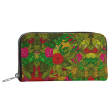 将图片加载到图库查看器,Hand Drawn Floral Seamless Pattern Leather Zip Wallet by The Photo Access