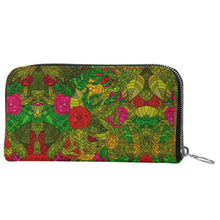 将图片加载到图库查看器,Hand Drawn Floral Seamless Pattern Leather Zip Wallet by The Photo Access