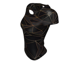 Load image into Gallery viewer, Abstract Black Polygon with Gold Line Ladies Cut and Sew T-Shirt by The Photo Access