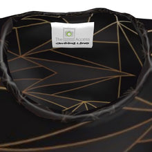 Load image into Gallery viewer, Abstract Black Polygon with Gold Line Ladies Cut and Sew T-Shirt by The Photo Access