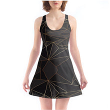 Load image into Gallery viewer, Abstract Black Polygon with Gold Line Custom Chemise by The Photo Access