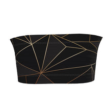 Load image into Gallery viewer, Abstract Black Polygon with Gold Line Bandeau Tops by The Photo Access
