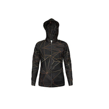 Load image into Gallery viewer, Abstract Black Polygon with Gold Line Hoodie by The Photo Access