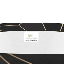 Load image into Gallery viewer, Abstract Black Polygon with Gold Line Strapless Swimsuit by The Photo Access