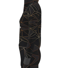 Load image into Gallery viewer, Abstract Black Polygon with Gold Line Hoody Dress by The Photo Access