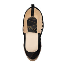 将图片加载到图库查看器,Abstract Black Polygon with Gold Line Hi Top Espadrilles by The Photo Access