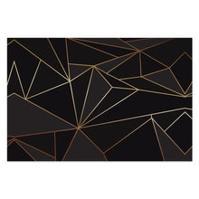 Load image into Gallery viewer, Abstract Black Polygon with Gold Line Sarong by The Photo Access