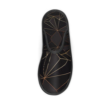 将图片加载到图库查看器,Abstract Black Polygon with Gold Line Slippers by The Photo Access