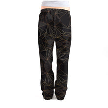 将图片加载到图库查看器,Abstract Black Polygon with Gold Line Ladies Pajama Bottoms by The Photo Access