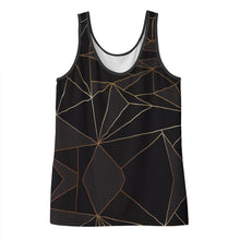 将图片加载到图库查看器,Abstract Black Polygon with Gold Line Ladies Tank Top by The Photo Access