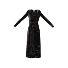 将图片加载到图库查看器,Abstract Black Polygon with Gold Line Ladies Cardigan by The Photo Access