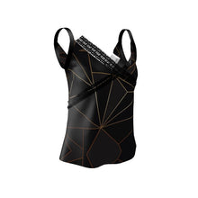 Load image into Gallery viewer, Abstract Black Polygon with Gold Line Cami by The Photo Access