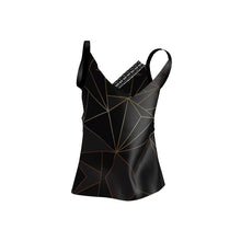 Load image into Gallery viewer, Abstract Black Polygon with Gold Line Cami by The Photo Access