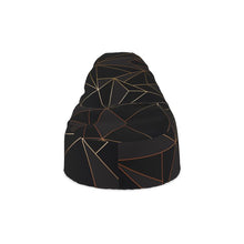 Load image into Gallery viewer, Abstract Black Polygon with Gold Line Bean Bags by The Photo Access