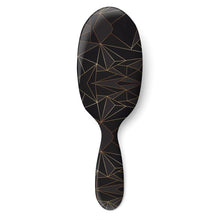 Load image into Gallery viewer, Abstract Black Polygon with Gold Line Hairbrush by The Photo Access