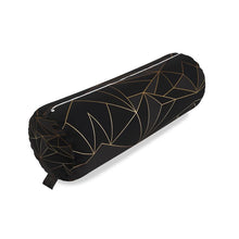 Load image into Gallery viewer, Abstract Black Polygon with Gold Line Big Bolster Cushion by The Photo Access