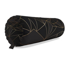 Load image into Gallery viewer, Abstract Black Polygon with Gold Line Big Bolster Cushion by The Photo Access