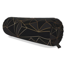 Load image into Gallery viewer, Abstract Black Polygon with Gold Line Big Bolster Cushion by The Photo Access