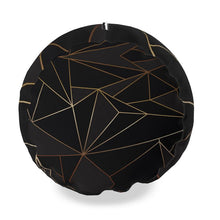 Load image into Gallery viewer, Abstract Black Polygon with Gold Line Big Bolster Cushion by The Photo Access