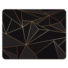Load image into Gallery viewer, Abstract Black Polygon with Gold Line Placemats by The Photo Access
