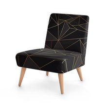 Load image into Gallery viewer, Abstract Black Polygon with Gold Line Occasional Chair by The Photo Access