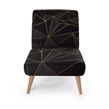 Load image into Gallery viewer, Abstract Black Polygon with Gold Line Occasional Chair by The Photo Access
